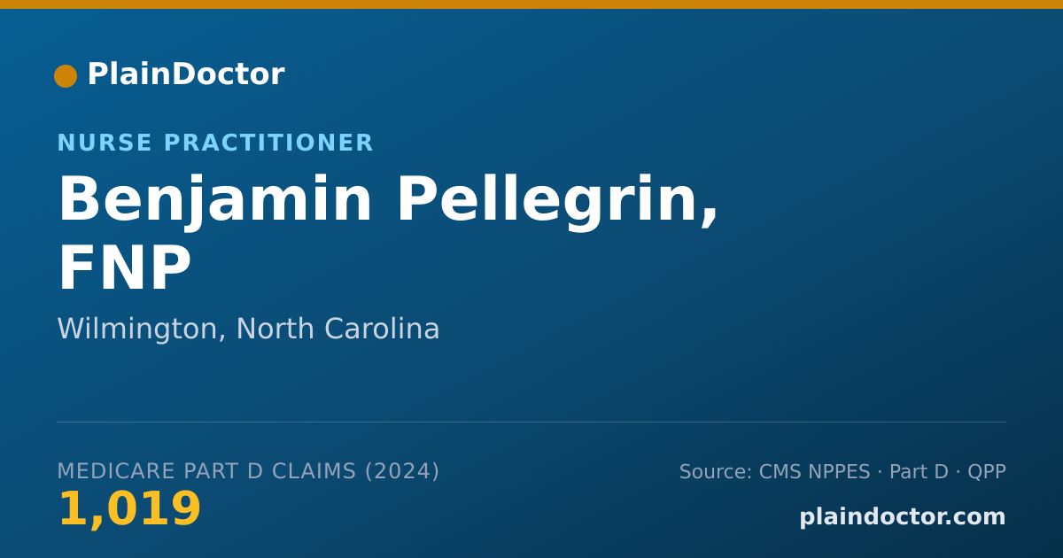 Shareable card for Benjamin Pellegrin, FNP - Nurse Practitioner, Wilmington, NC