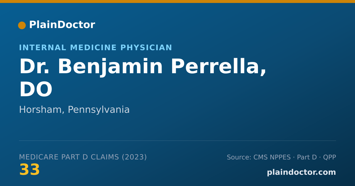 Shareable card for Benjamin Perrella, DO - Internal Medicine Physician, Horsham, PA