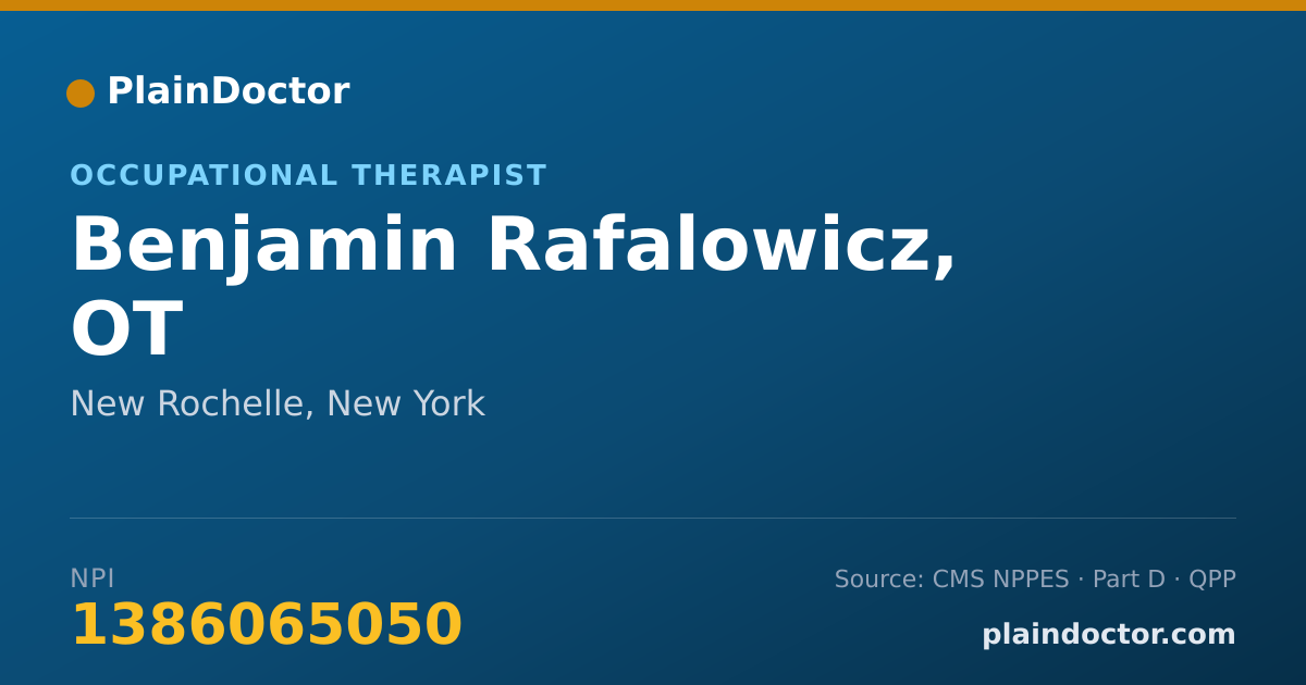 Shareable card for Benjamin Rafalowicz, OT - Occupational Therapist, New Rochelle, NY