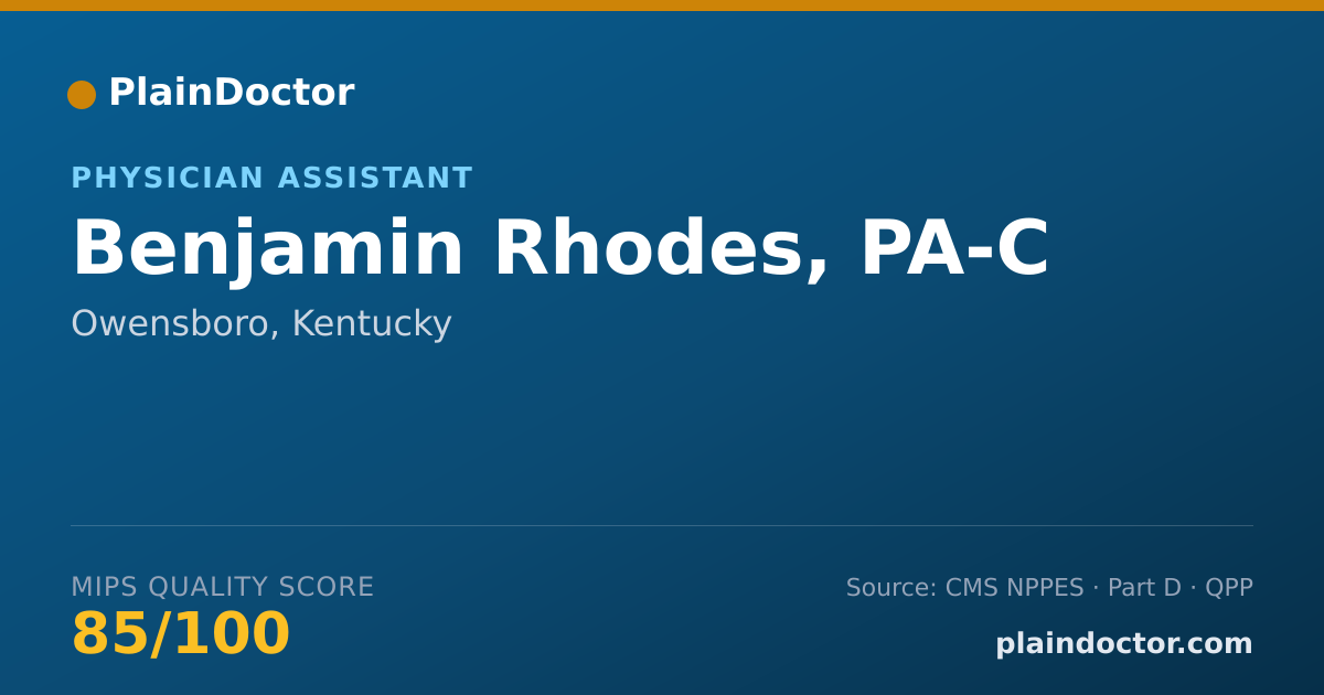 Shareable card for Benjamin Rhodes, PA-C - Physician Assistant, Owensboro, KY