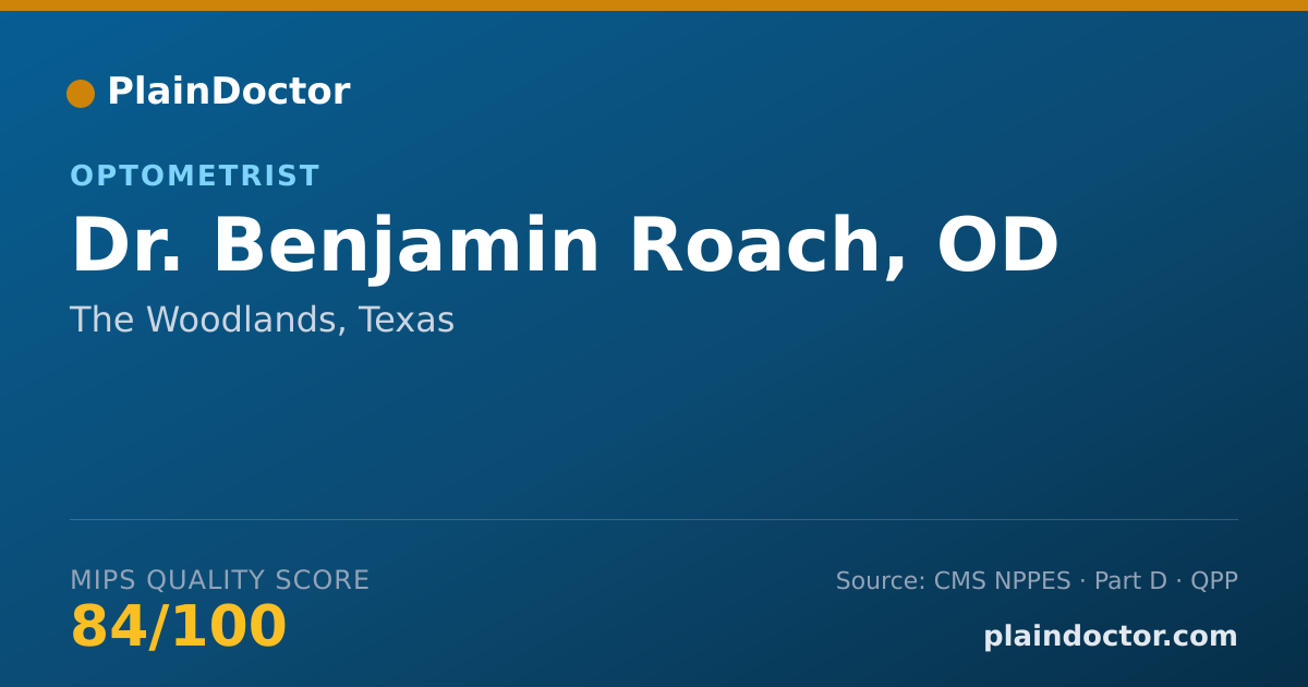 Shareable card for Benjamin Roach, OD - Optometrist, The Woodlands, TX