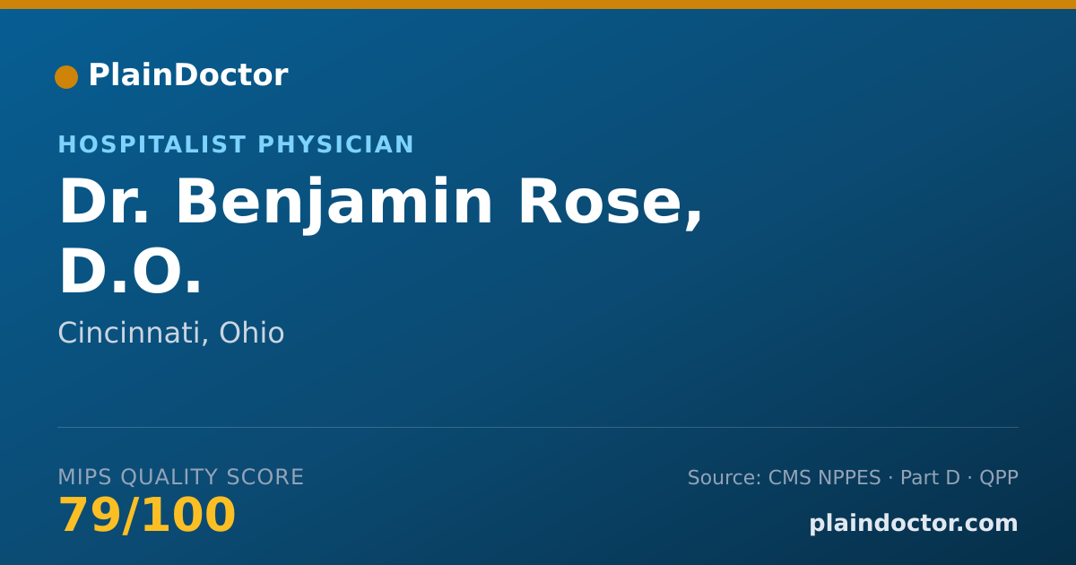Shareable card for Benjamin Rose, D.O. - Hospitalist Physician, Cincinnati, OH