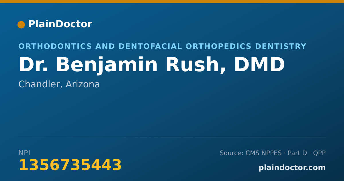 Shareable card for Benjamin Rush, DMD - Orthodontics and Dentofacial Orthopedics Dentistry, Chandler, AZ