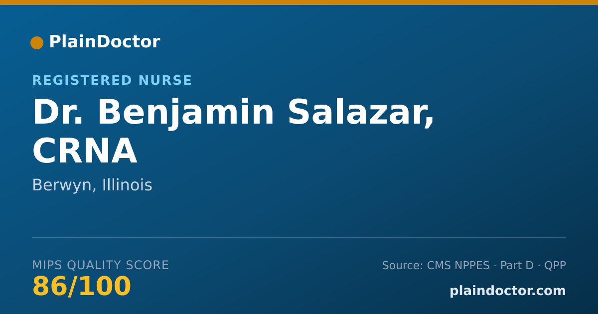 Shareable card for Benjamin Salazar, CRNA - Registered Nurse, Berwyn, IL