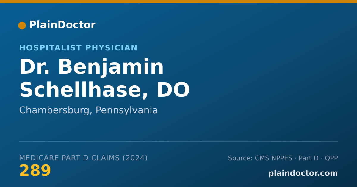 Shareable card for Benjamin Schellhase, DO - Internal Medicine Physician, Chambersburg, PA