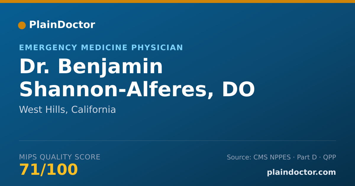 Shareable card for Benjamin Shannon-Alferes, DO - Emergency Medicine Physician, West Hills, CA