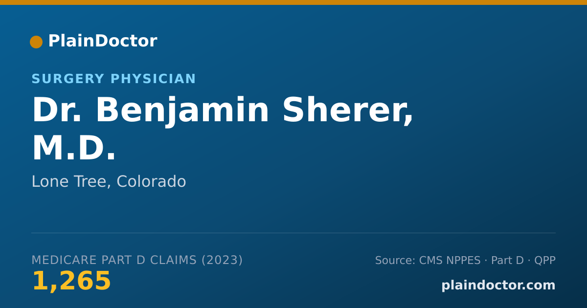 Shareable card for Benjamin Sherer, M.D. - Surgery Physician, Lone Tree, CO