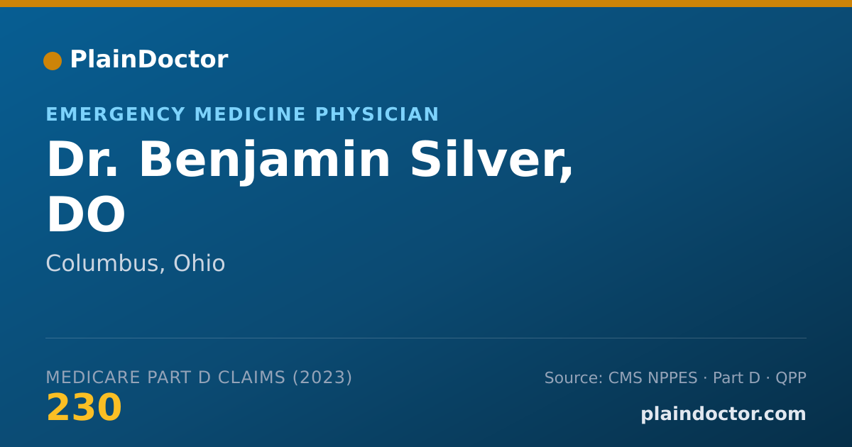 Shareable card for Benjamin Silver, DO - Emergency Medicine Physician, Columbus, OH