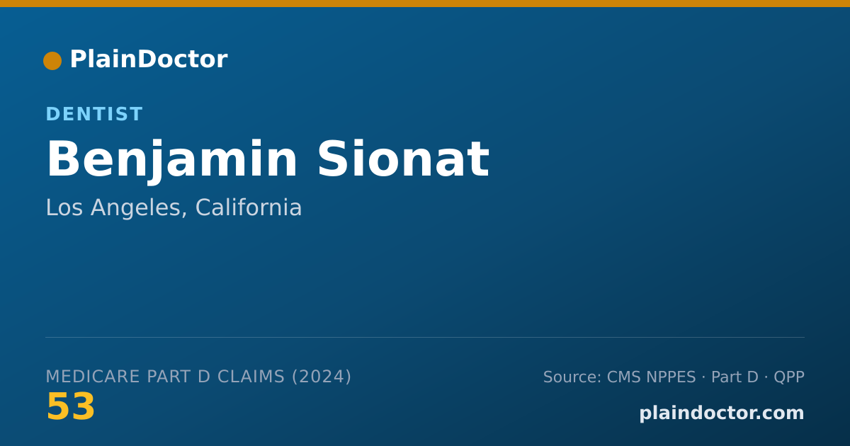 Shareable card for Benjamin Sionat - Dentist, Los Angeles, CA
