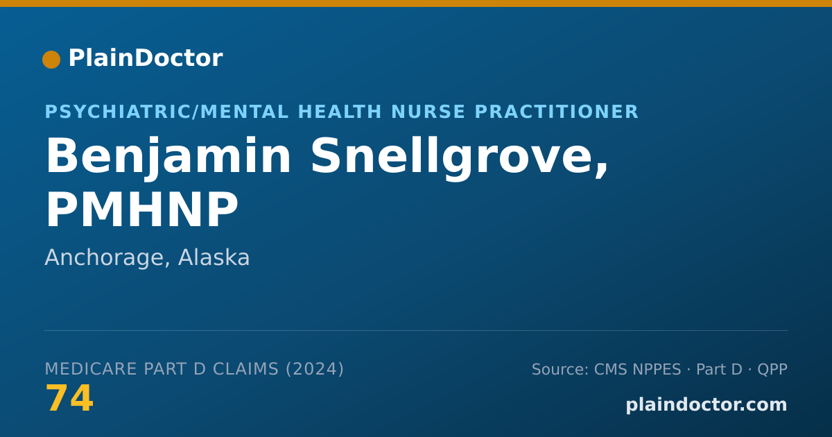 Shareable card for Benjamin Snellgrove, PMHNP - Psychiatric/Mental Health Nurse Practitioner, Anchorage, AK
