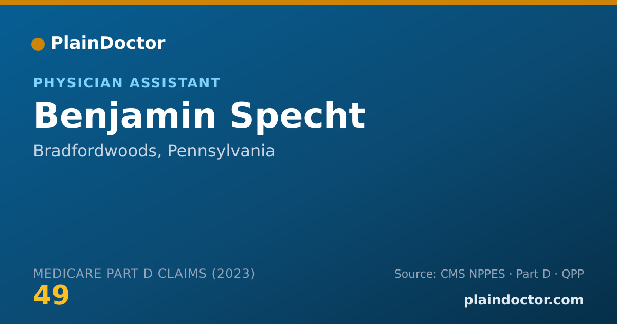 Shareable card for Benjamin Specht - Physician Assistant, Bradfordwoods, PA