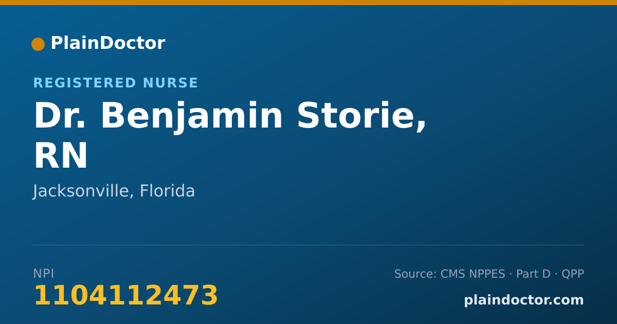 Shareable card for Benjamin Storie, RN - Registered Nurse, Jacksonville, FL