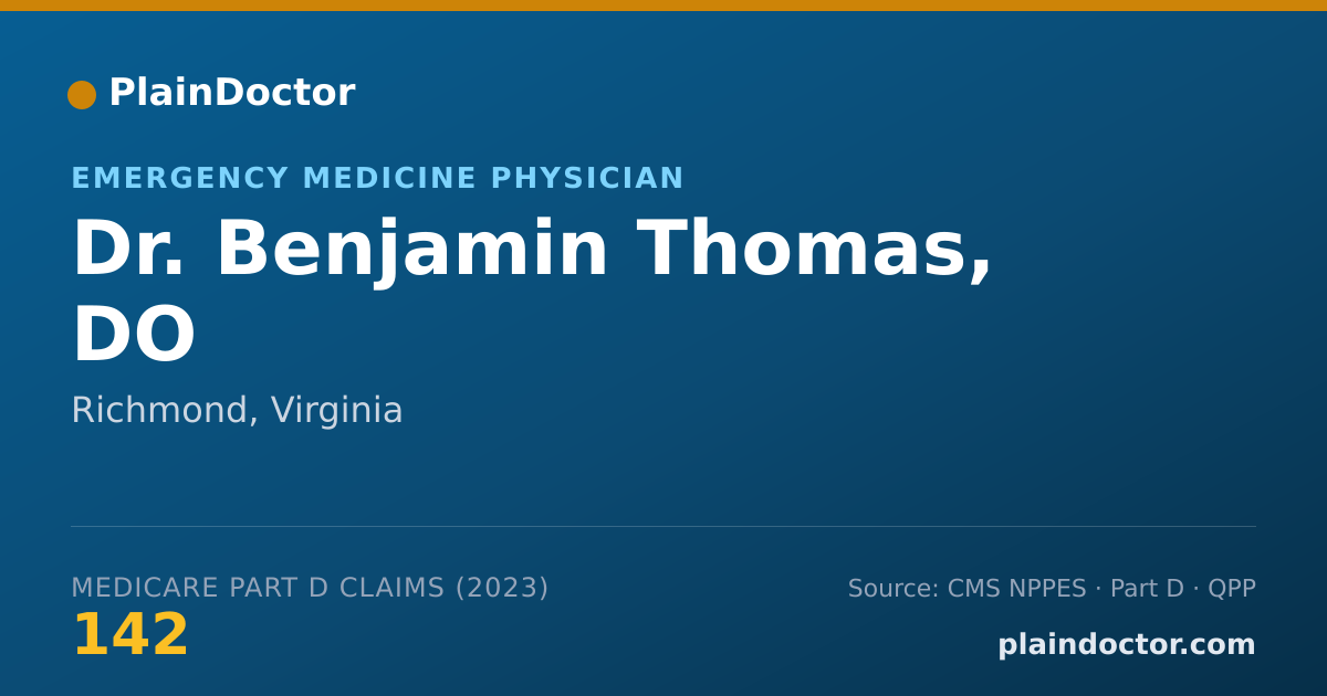 Shareable card for Benjamin Thomas, DO - Emergency Medicine Physician, Richmond, VA