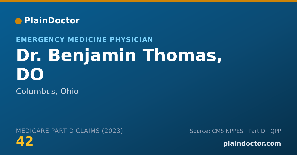 Shareable card for Benjamin Thomas, DO - Emergency Medicine Physician, Columbus, OH