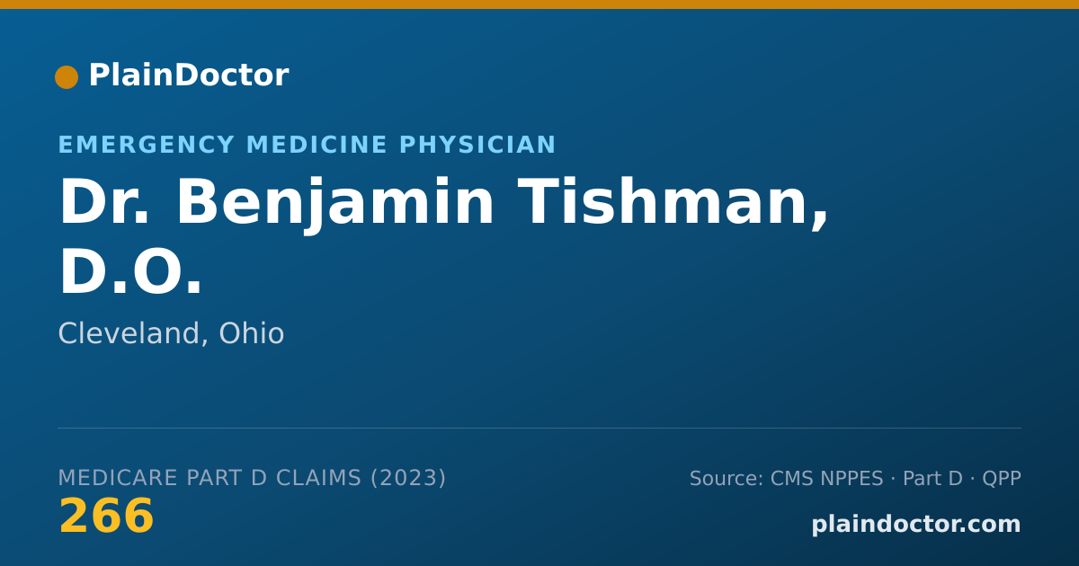 Shareable card for Benjamin Tishman, D.O. - Emergency Medicine Physician, Cleveland, OH
