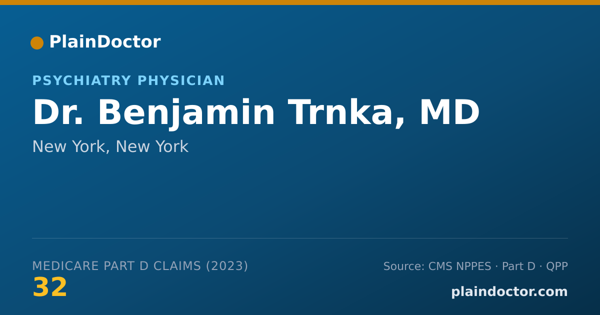 Shareable card for Benjamin Trnka, MD - Psychiatry Physician, New York, NY
