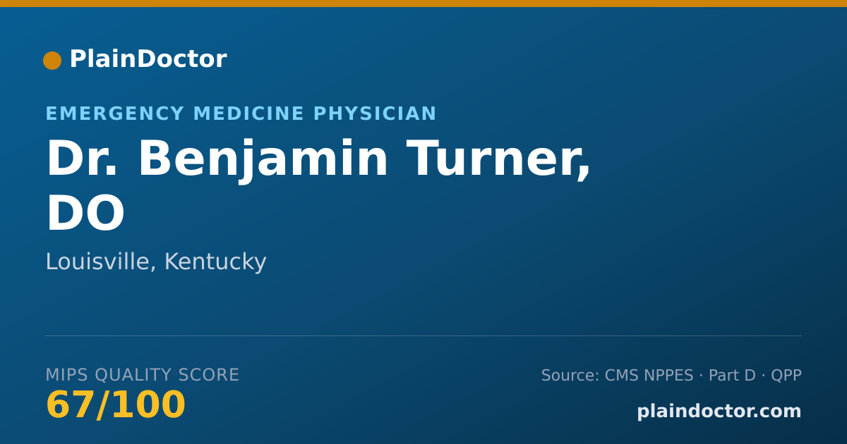 Shareable card for Benjamin Turner, DO - Emergency Medicine Physician, Louisville, KY
