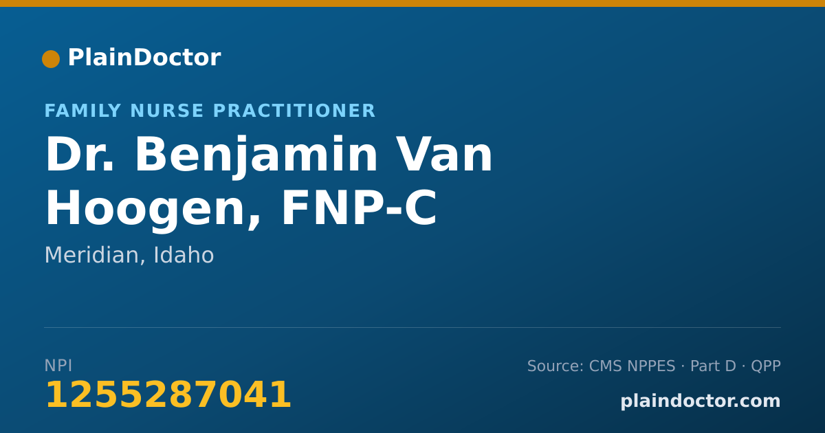 Shareable card for Benjamin Van Hoogen, FNP-C - Family Nurse Practitioner, Meridian, ID