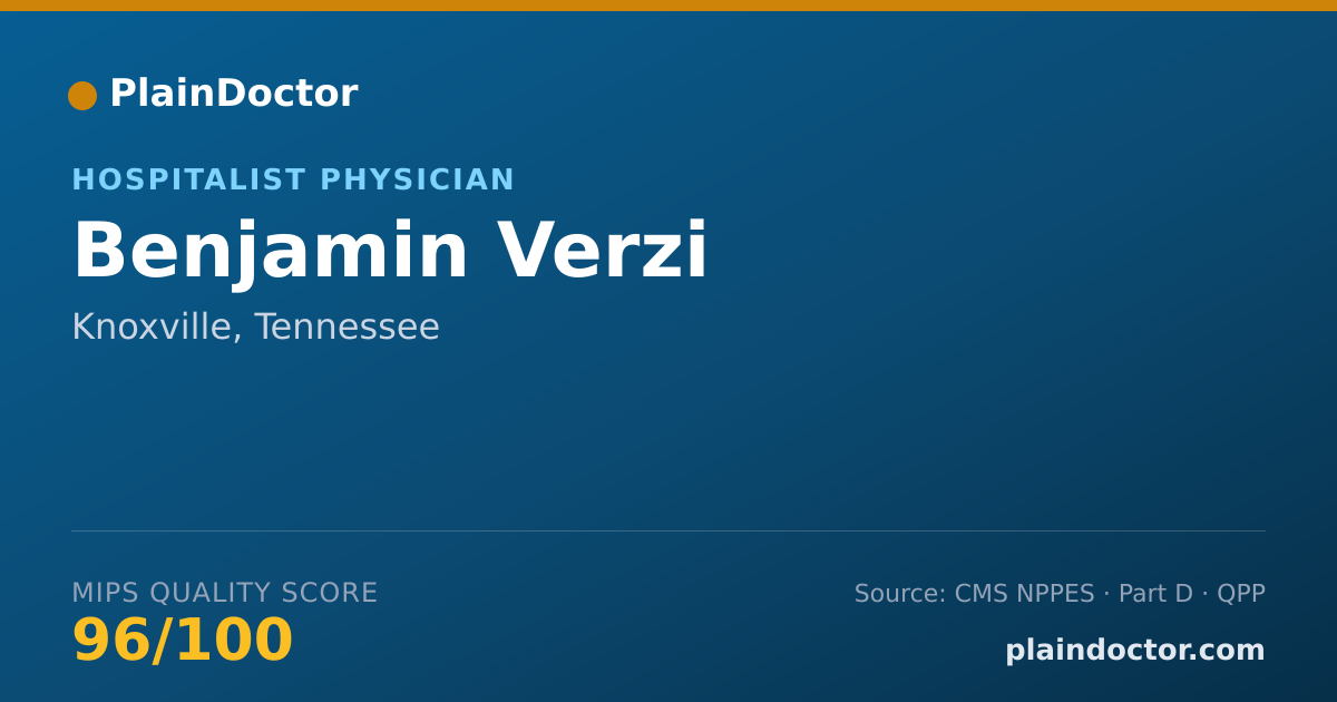 Shareable card for Benjamin Verzi - Hospitalist Physician, Knoxville, TN