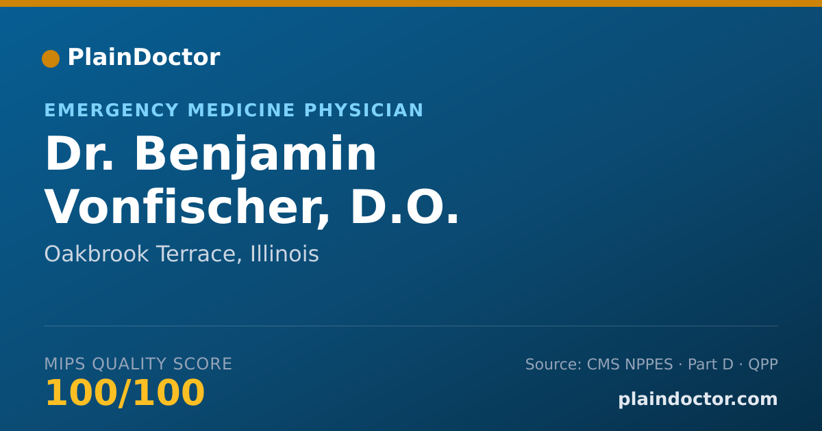 Shareable card for Benjamin Vonfischer, D.O. - Emergency Medicine Physician, Oakbrook Terrace, IL