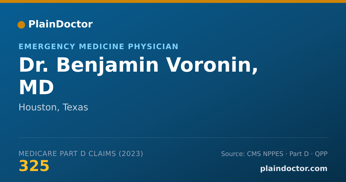 Shareable card for Benjamin Voronin, MD - Emergency Medicine Physician, Houston, TX