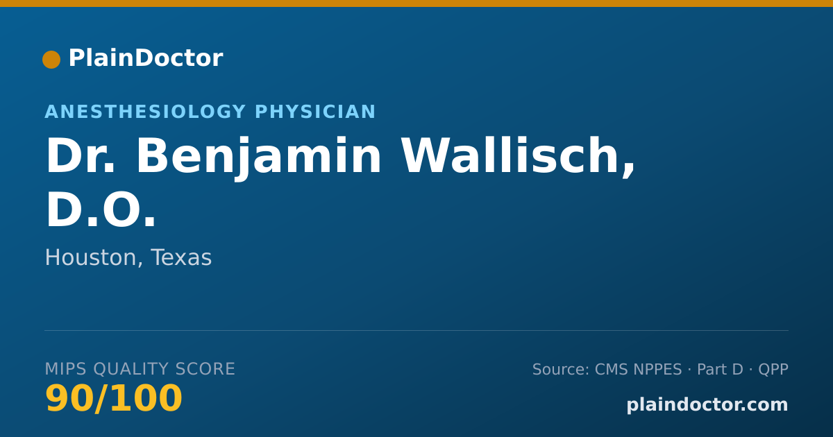 Shareable card for Benjamin Wallisch, D.O. - Anesthesiology Physician, Houston, TX