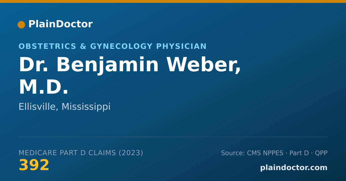 Shareable card for Benjamin Weber, M.D. - Obstetrics & Gynecology Physician, Ellisville, MS