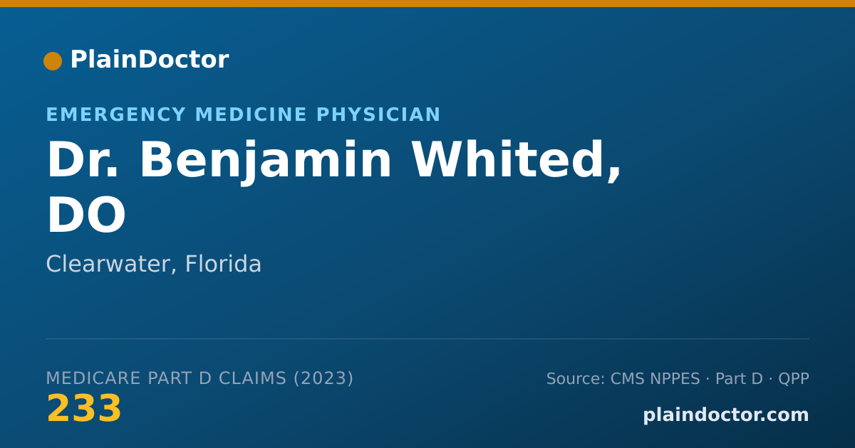 Shareable card for Benjamin Whited, DO - Emergency Medicine Physician, Clearwater, FL