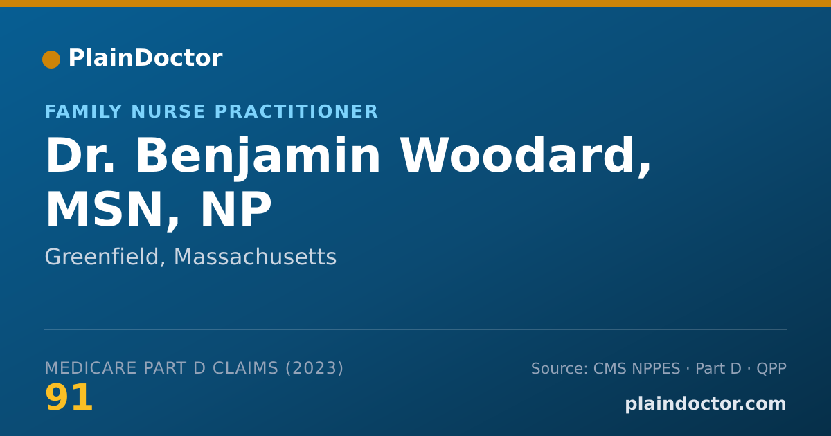 Shareable card for Benjamin Woodard, MSN, NP - Family Nurse Practitioner, Greenfield, MA