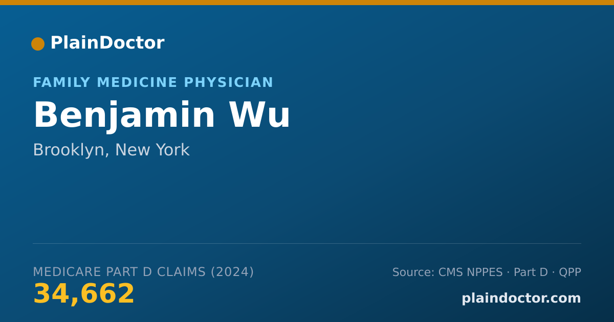 Shareable card for Benjamin Wu - Family Medicine Physician, Brooklyn, NY