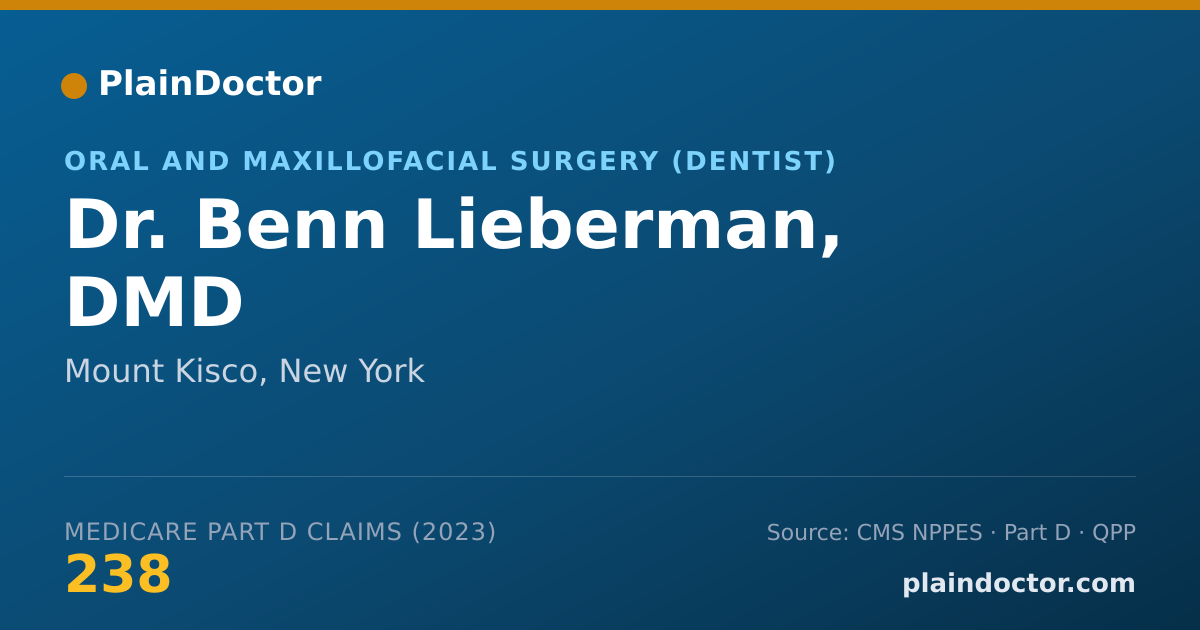 Shareable card for Benn Lieberman, DMD - Oral and Maxillofacial Surgery (Dentist), Mount Kisco, NY