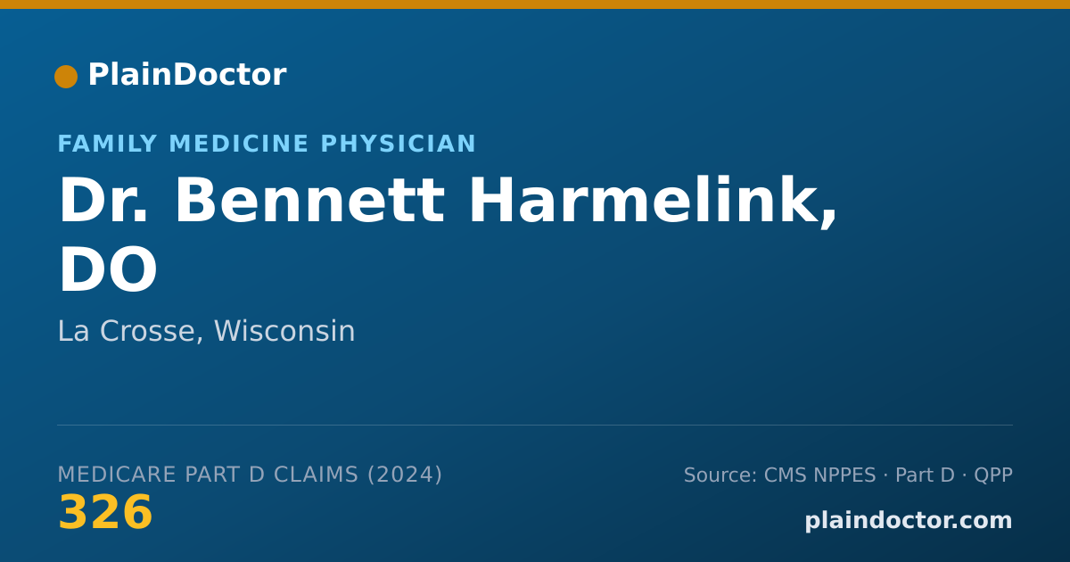 Shareable card for Bennett Harmelink, DO - Family Medicine Physician, La Crosse, WI