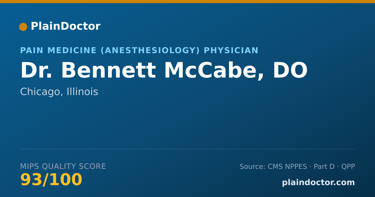 Shareable card for Bennett McCabe, DO - Pain Medicine (Anesthesiology) Physician, Chicago, IL