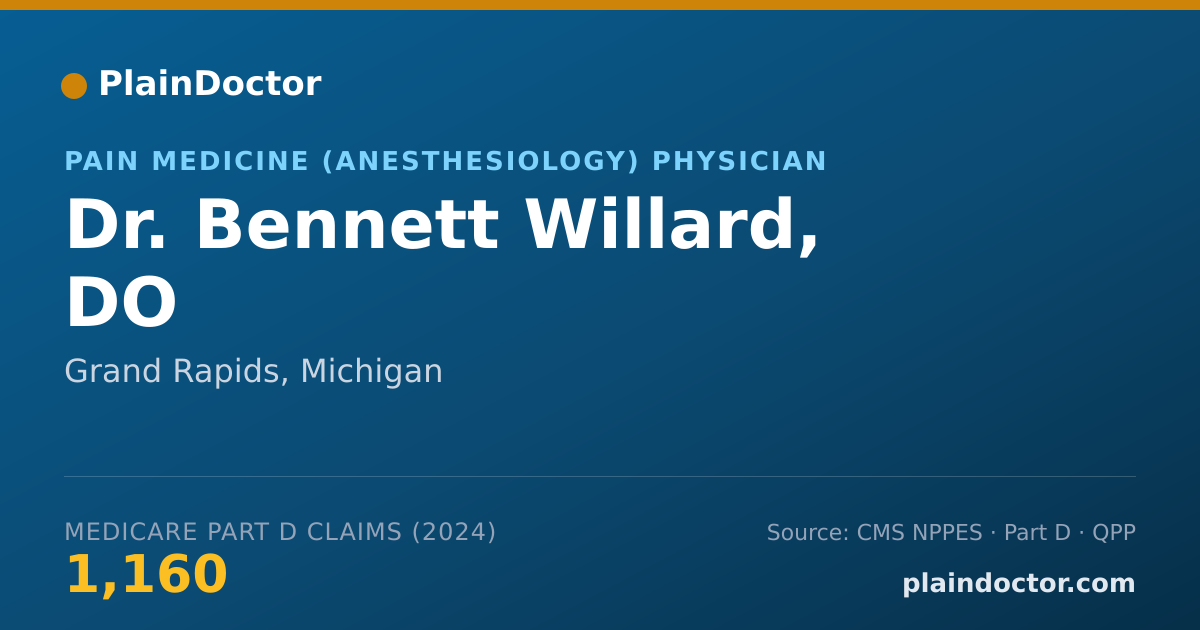 Shareable card for Bennett Willard, DO - Pain Medicine (Anesthesiology) Physician, Grand Rapids, MI