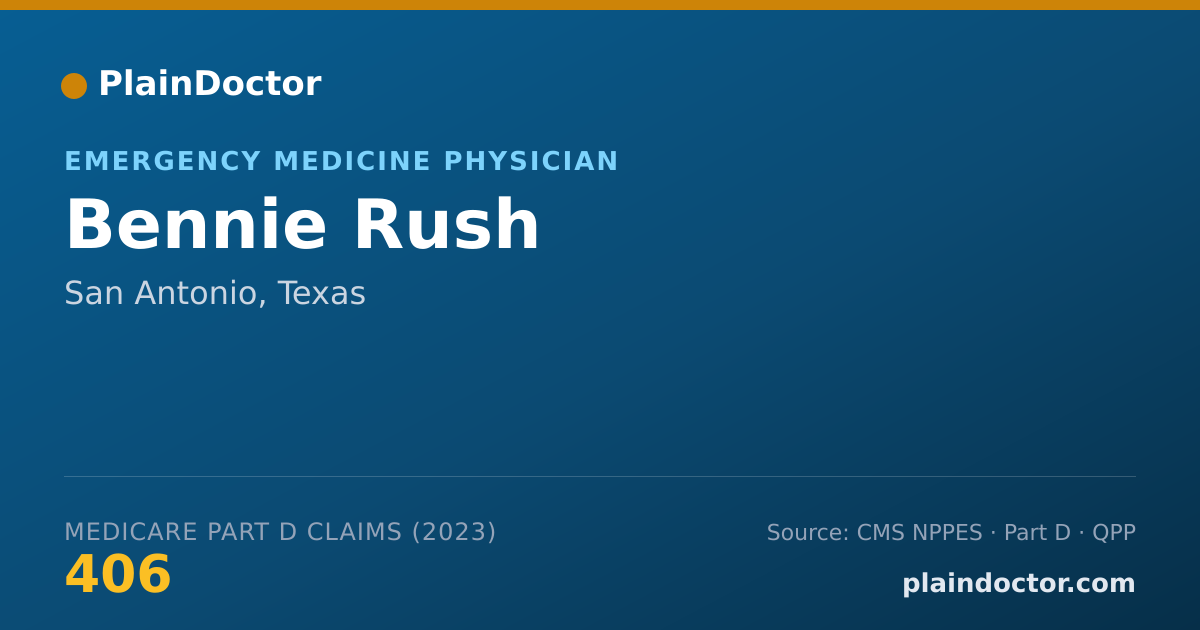 Shareable card for Bennie Rush - Emergency Medicine Physician, San Antonio, TX