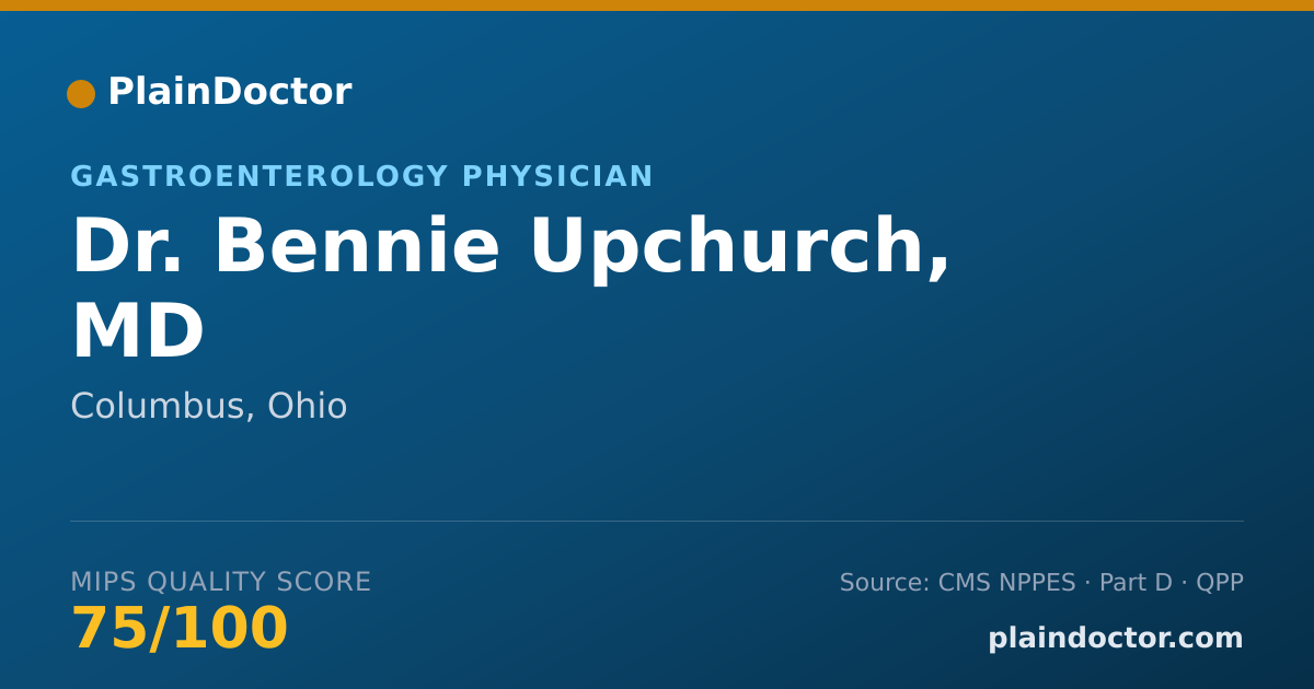 Shareable card for Bennie Upchurch, MD - Gastroenterology Physician, Columbus, OH