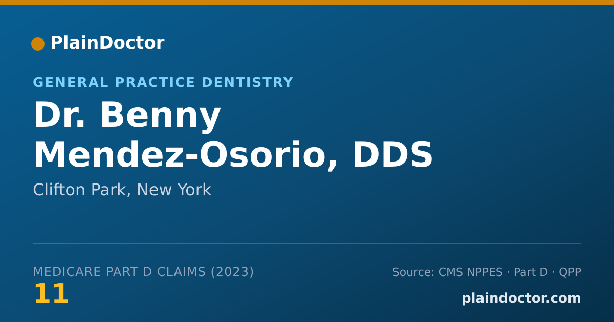 Shareable card for Benny Mendez-Osorio, DDS - General Practice Dentistry, Clifton Park, NY
