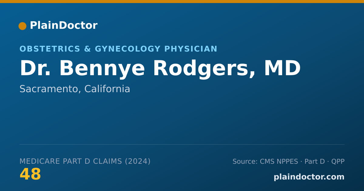 Shareable card for Bennye Rodgers, MD - Obstetrics & Gynecology Physician, Sacramento, CA