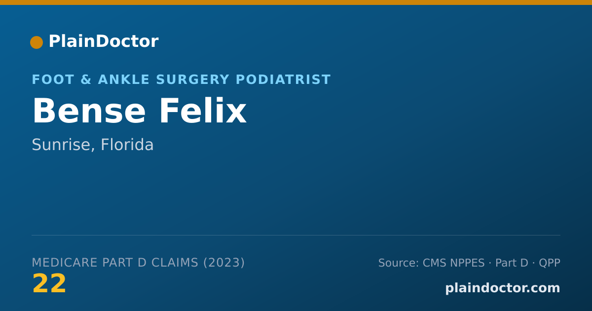 Shareable card for Bense Felix - Foot & Ankle Surgery Podiatrist, Sunrise, FL
