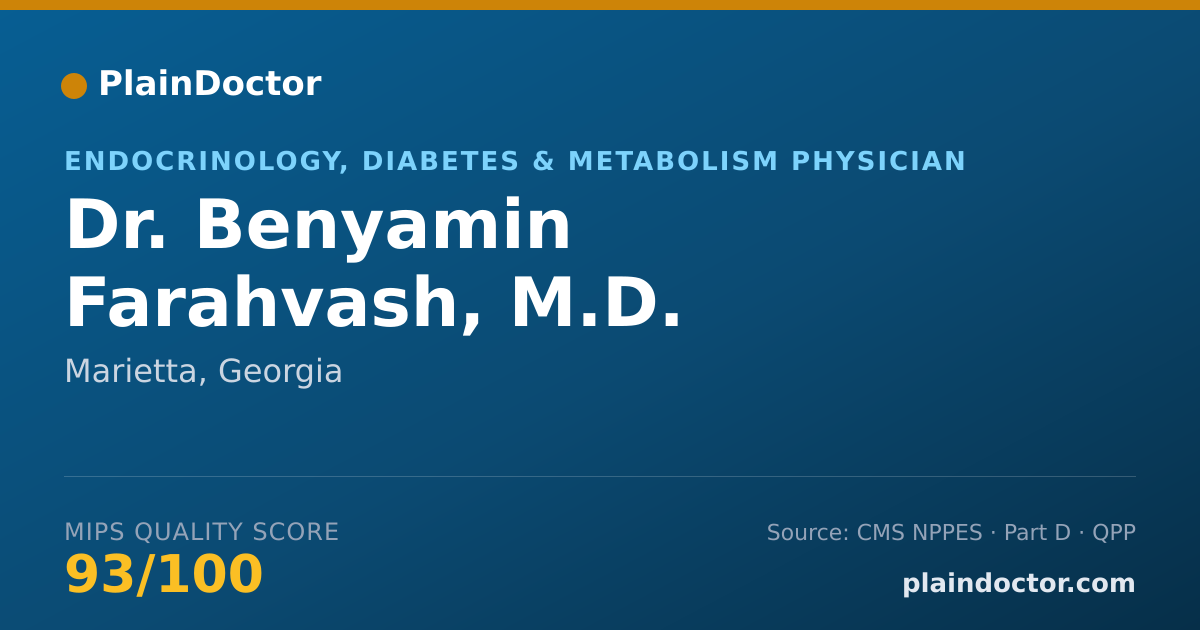Shareable card for Benyamin Farahvash, M.D. - Endocrinology, Diabetes & Metabolism Physician, Marietta, GA