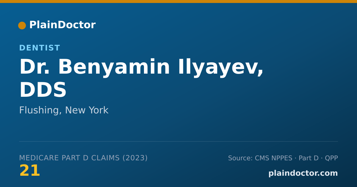 Shareable card for Benyamin Ilyayev, DDS - Dentist, Flushing, NY