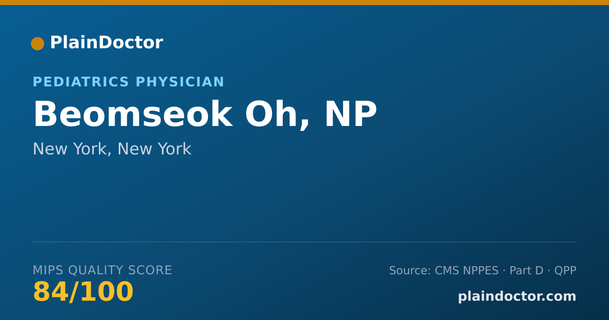 Shareable card for Beomseok Oh, NP - Pediatrics Physician, New York, NY