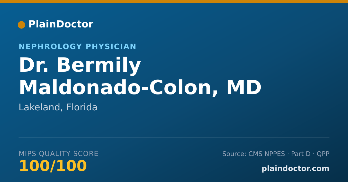 Shareable card for Bermily Maldonado-Colon, MD - Nephrology Physician, Lakeland, FL