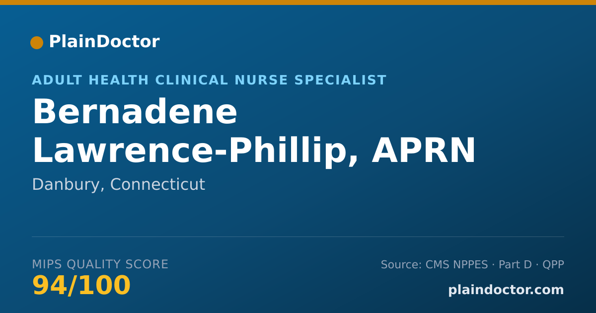 Shareable card for Bernadene Lawrence-Phillip, APRN - Adult Health Clinical Nurse Specialist, Danbury, CT