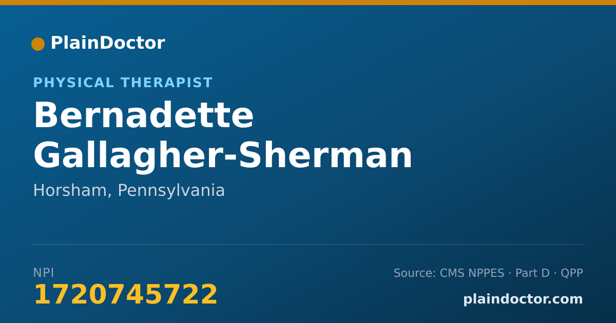 Shareable card for Bernadette Gallagher-Sherman - Physical Therapist, Horsham, PA