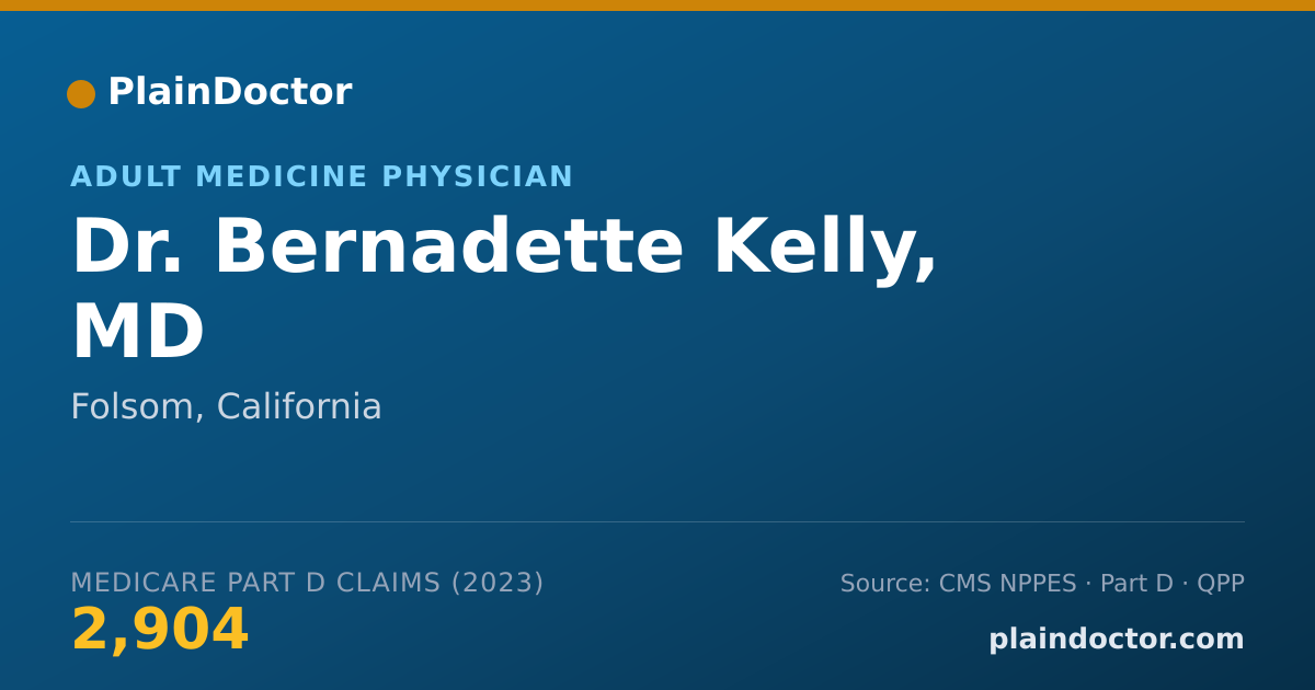 Shareable card for Bernadette Kelly, MD - Adult Medicine Physician, Folsom, CA