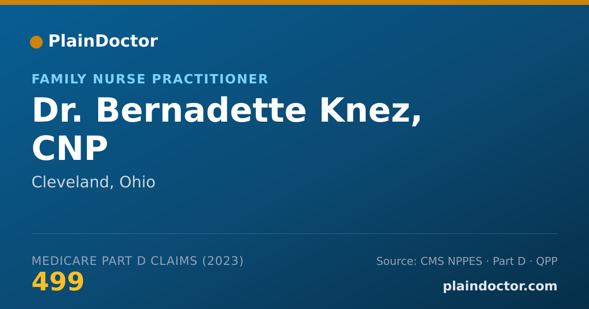 Shareable card for Bernadette Knez, CNP - Family Nurse Practitioner, Cleveland, OH