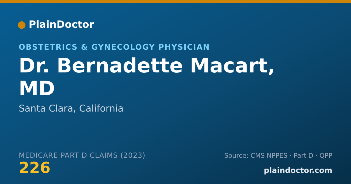 Shareable card for Bernadette Macart, MD - Obstetrics & Gynecology Physician, Santa Clara, CA