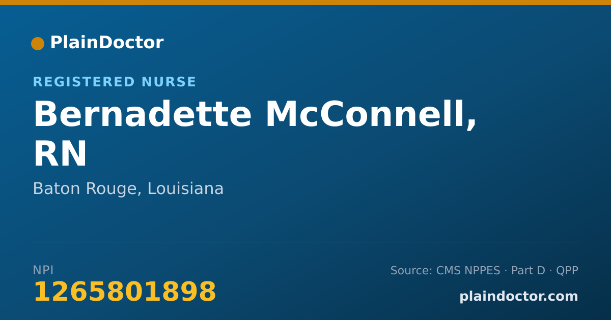 Shareable card for Bernadette McConnell, RN - Registered Nurse, Baton Rouge, LA