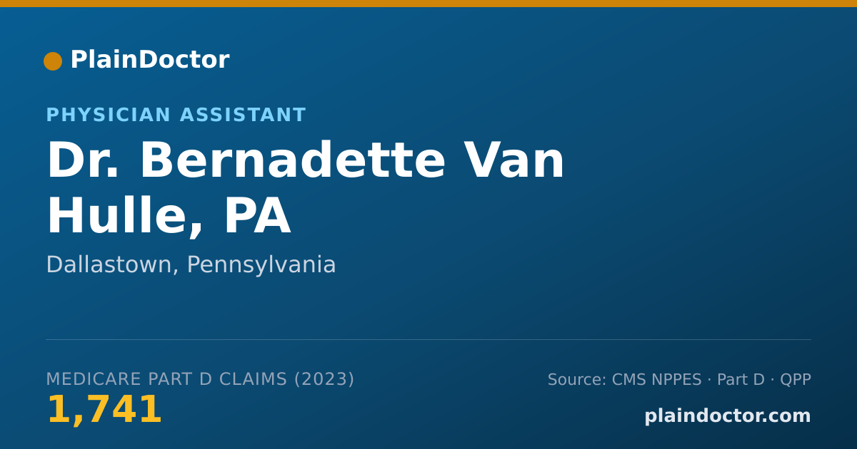 Shareable card for Bernadette Van Hulle, PA - Physician Assistant, Dallastown, PA